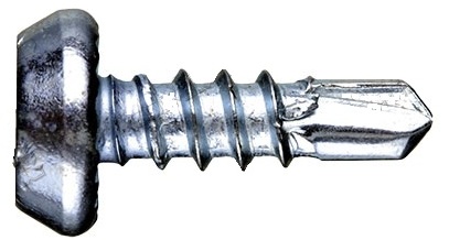 Саморез с полуцилиндрической головкой для крепления листового металла к металлическим профилям, сверло СММ (клоп) цинк/фосфат